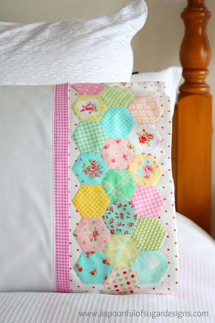 colorful quilted pillowcase 