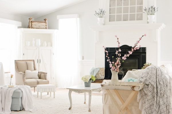 Spring home decor in living room
