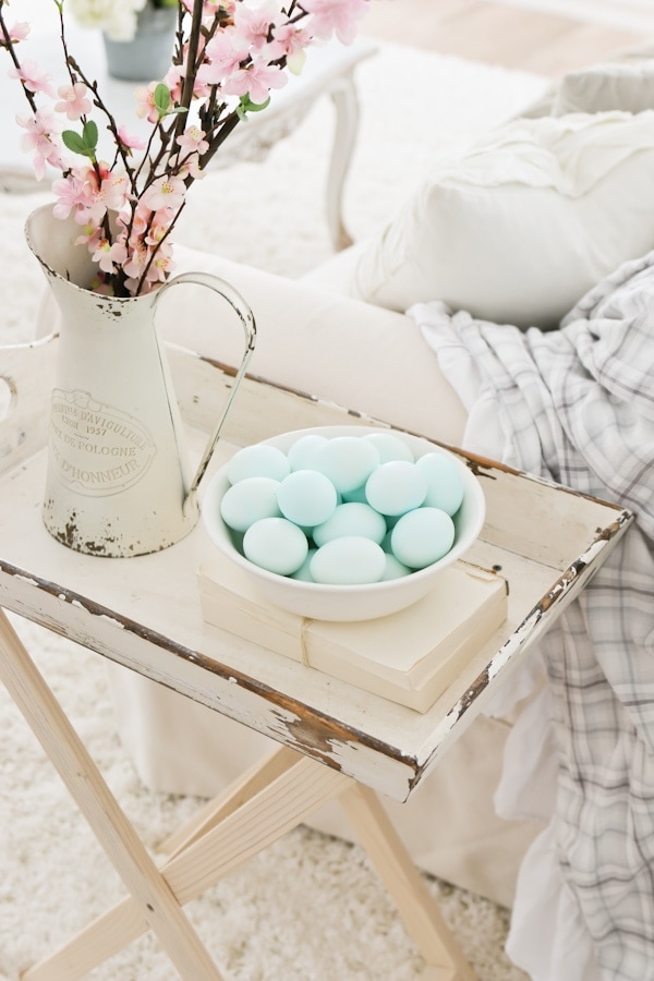 colored eggs decor for spring