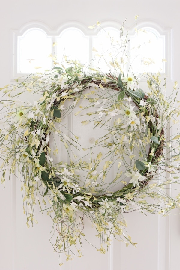 closeup of spring wreath