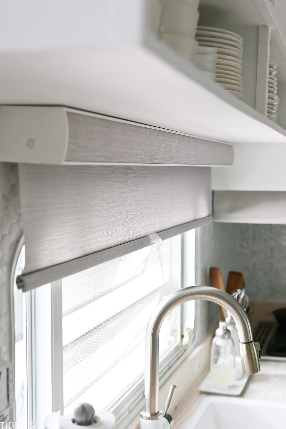 Roller shades for RV budget makeover