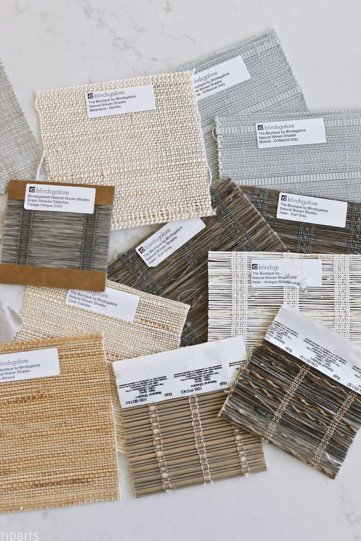 samples of window blinds