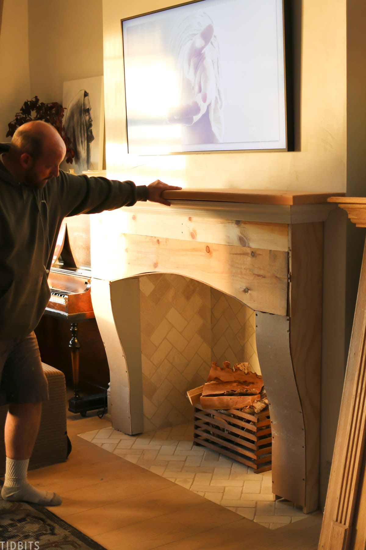 building a DIY fireplace mantel surround