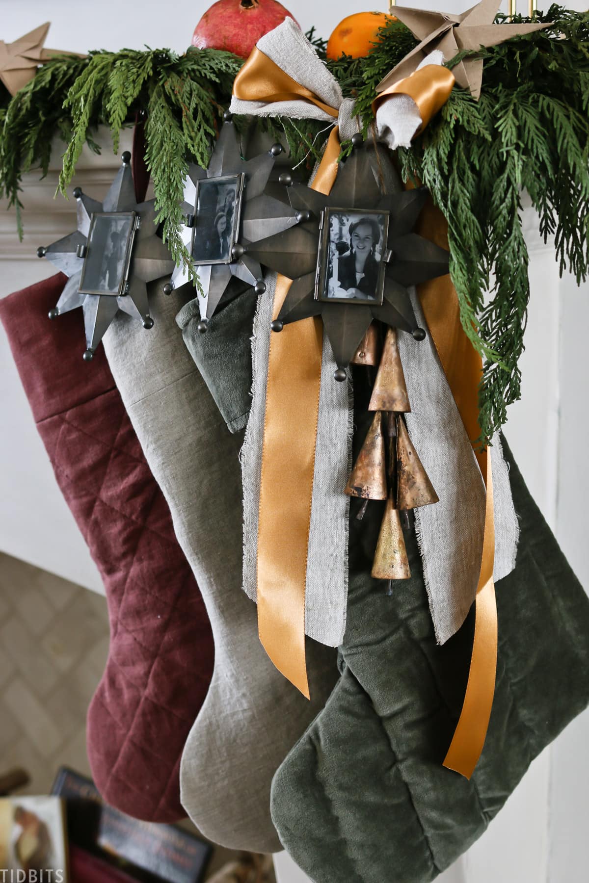 red, green and oatmeal stockings
