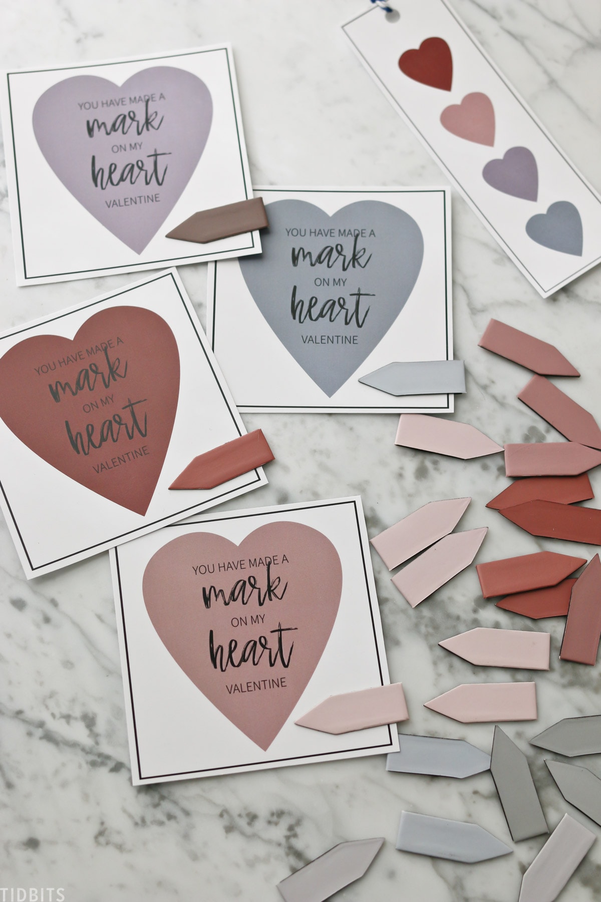 Bookmarks and free printable valentines day cards for students