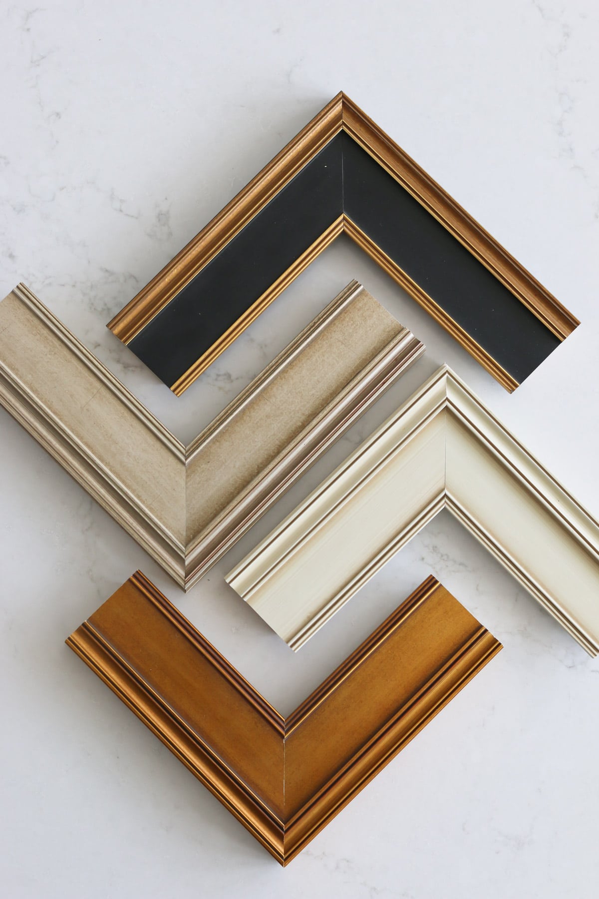 four samples of Deco TV Frames for a traditional interior design