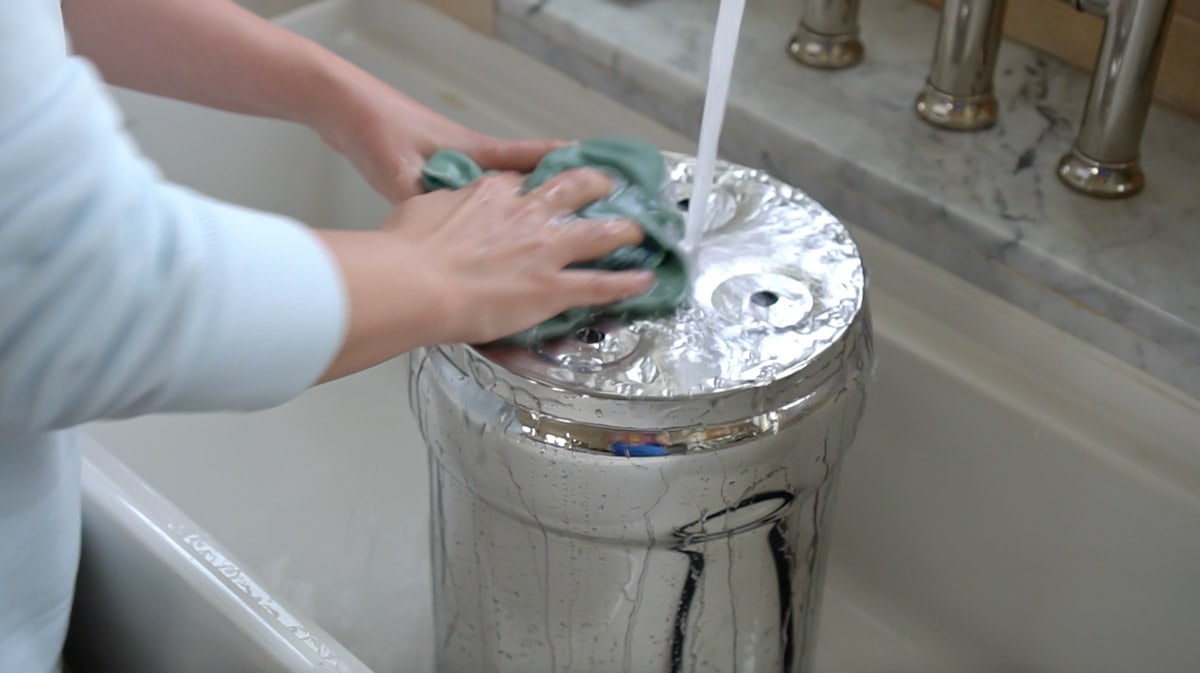 scrubbing the berkey water filter