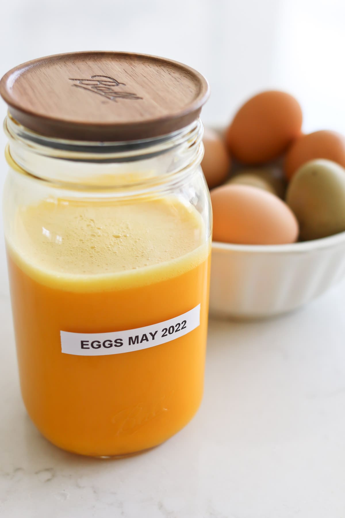 label your jar when freezing eggs