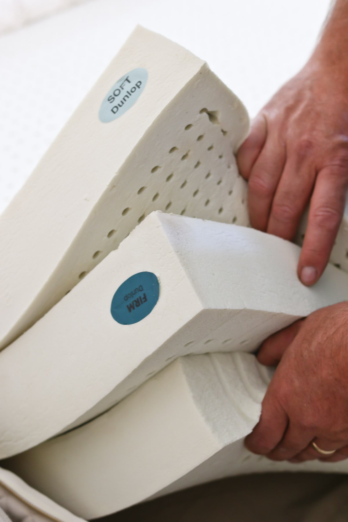 dunlop and talalay latex foam layers