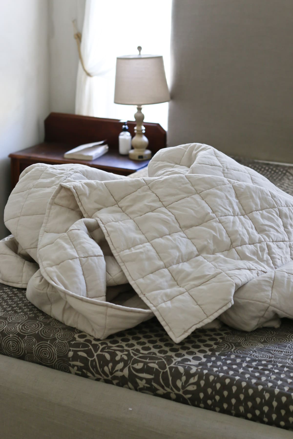 heavy linen quilt for layering your bed