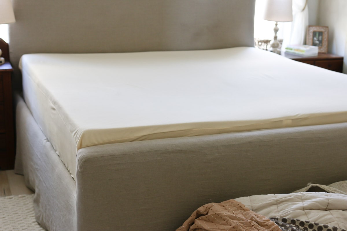 mattress protector on bed