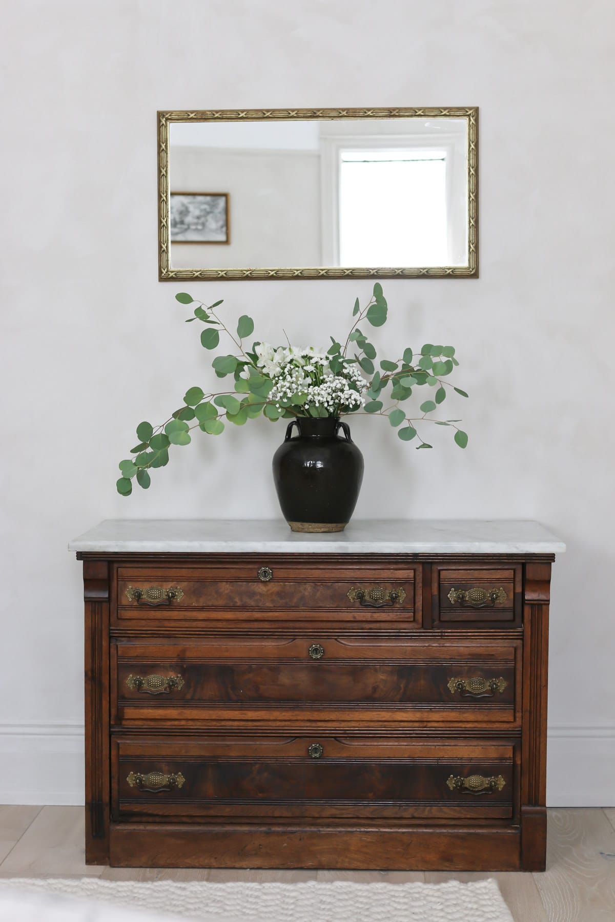 antique dresser with marble top