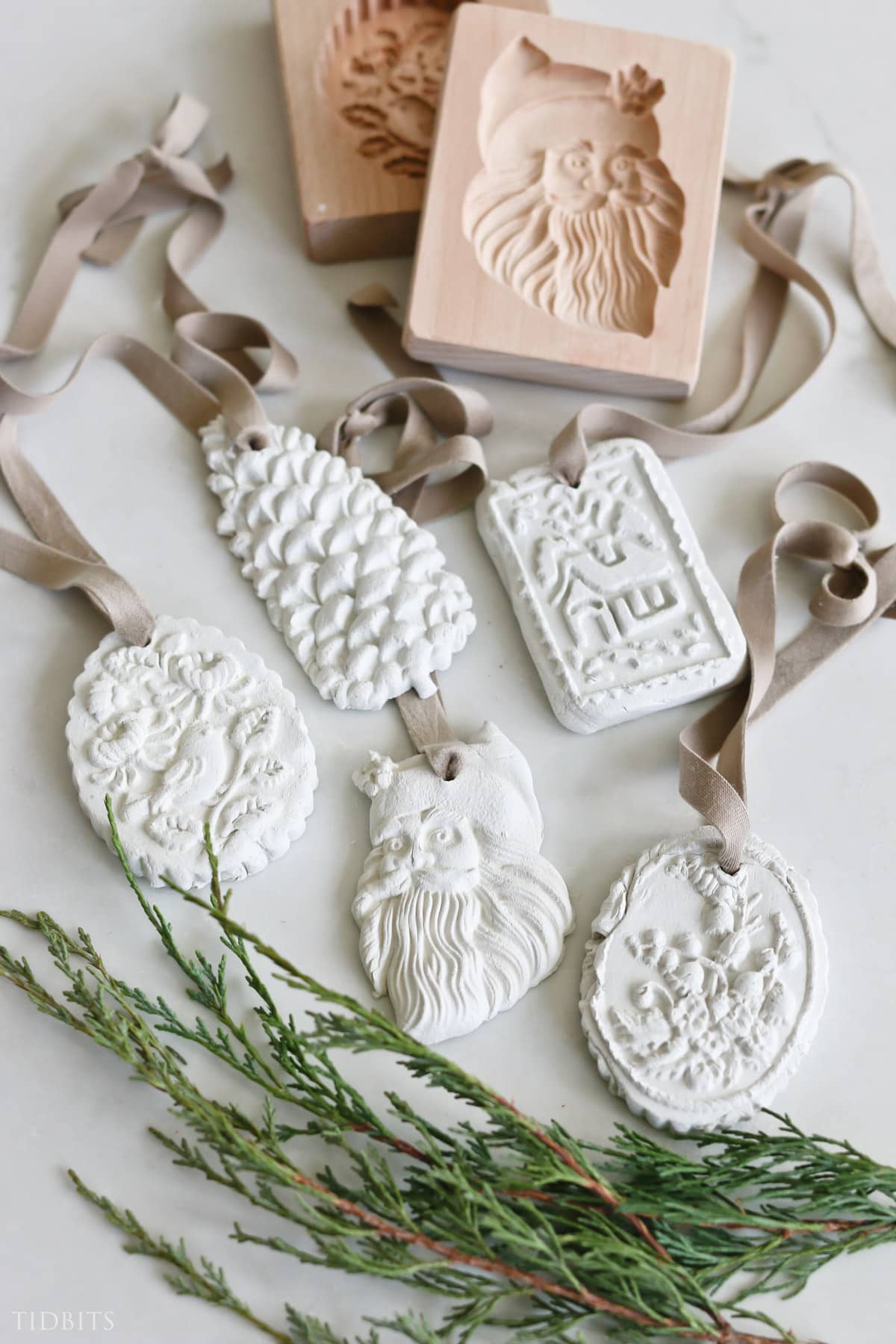 how to make beautiful air dry clay ornaments in white