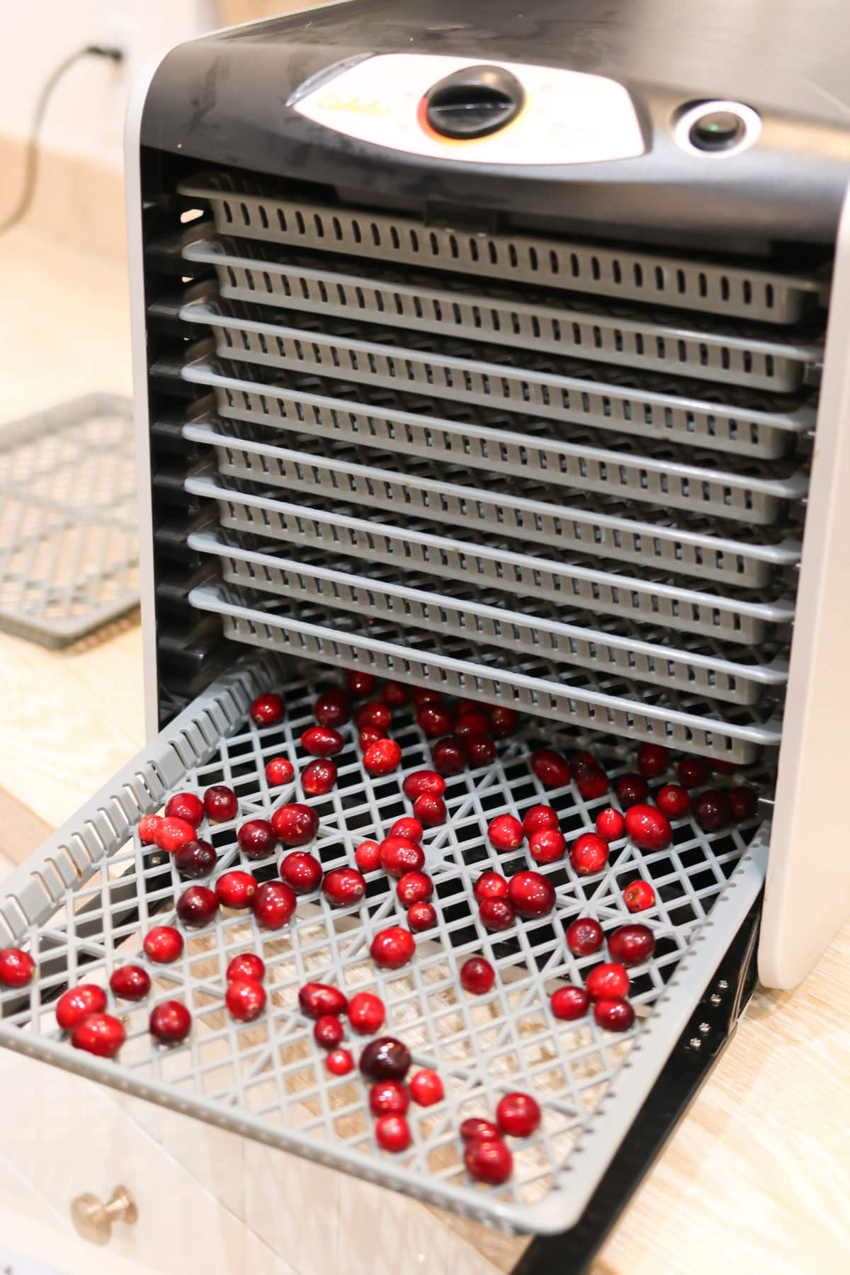 layer cranberries on food tray