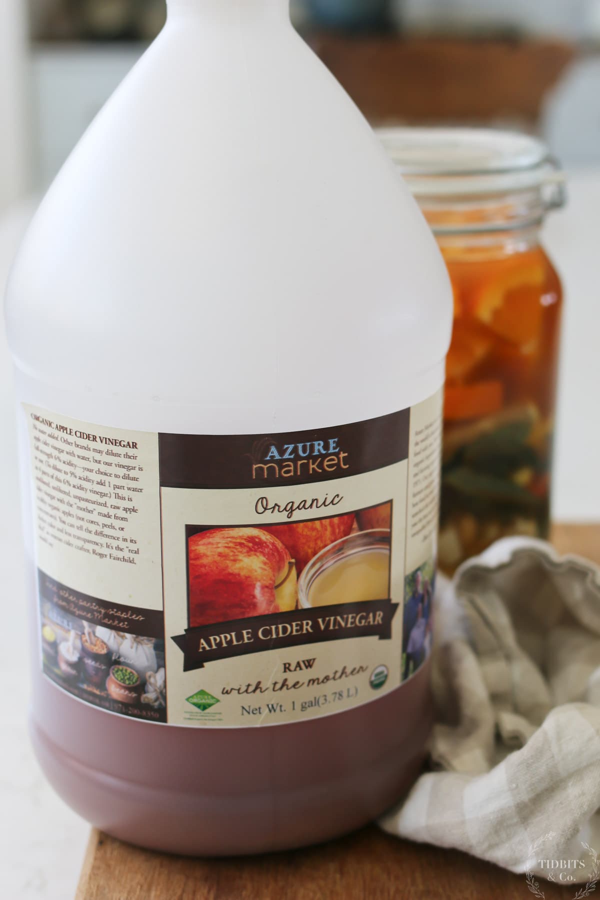 A jug of apple cider vinegar from Azure Standard