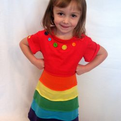 Layered T-Shirt Rainbow Dress