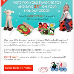Get a Melissa & Doug 25% Off Coupon When You Take the North “Poll”