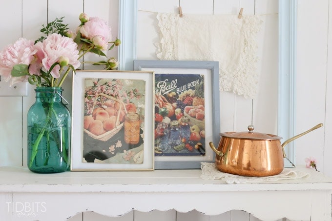 Time worn vintage canning books |3 FREE printables and a vignette