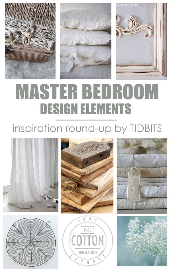 Master bedroom design elements.  Colors, textures and patterns to create a serene living space.