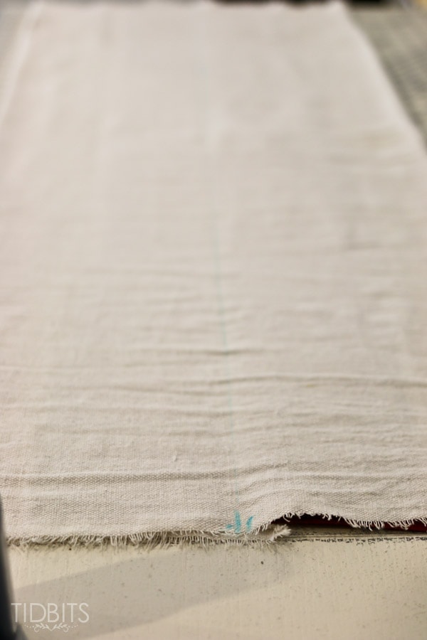 Easy DIY Grain Sack Pillow, made from a drop cloth - tutorial by TIDBITS