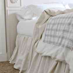 DIY Gathered Bed skirt | From a Drop Cloth