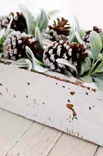 DIY Snow Covered Pinecones