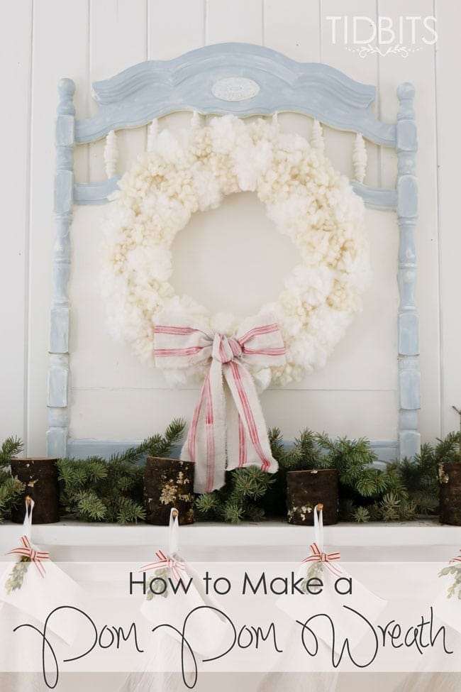 How to make a pom pom wreath from yarn - the quick and easy way. By TIDBITS.