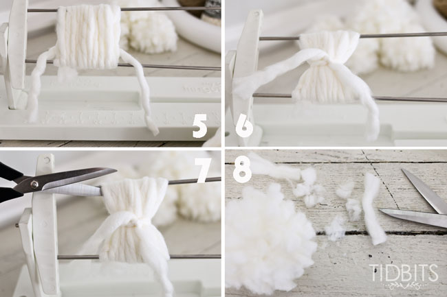 How to make a pom pom wreath from yarn - the quick and easy way. By TIDBITS.