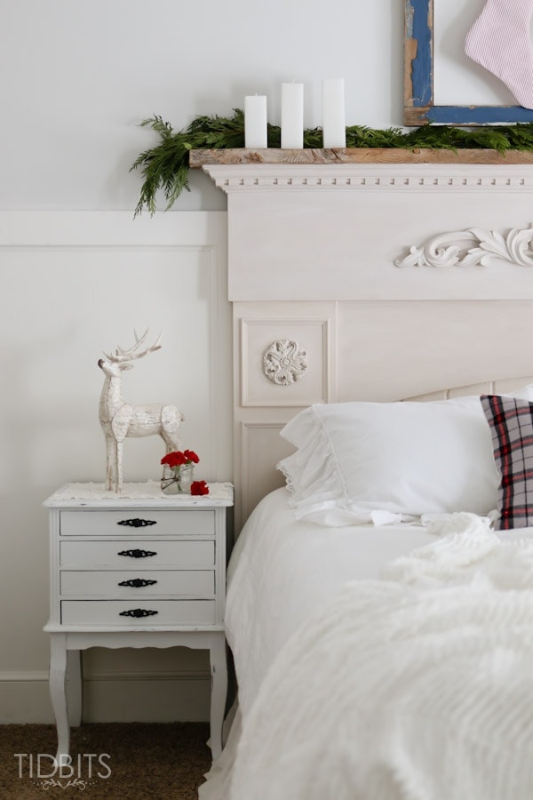 A Cottage Christmas Home Tour - ideas for a cozy master bedroom infused with red!