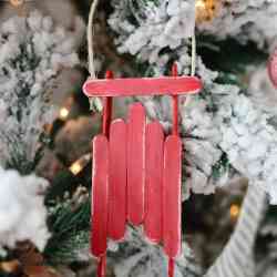 Popsicle Stick Sled Ornament