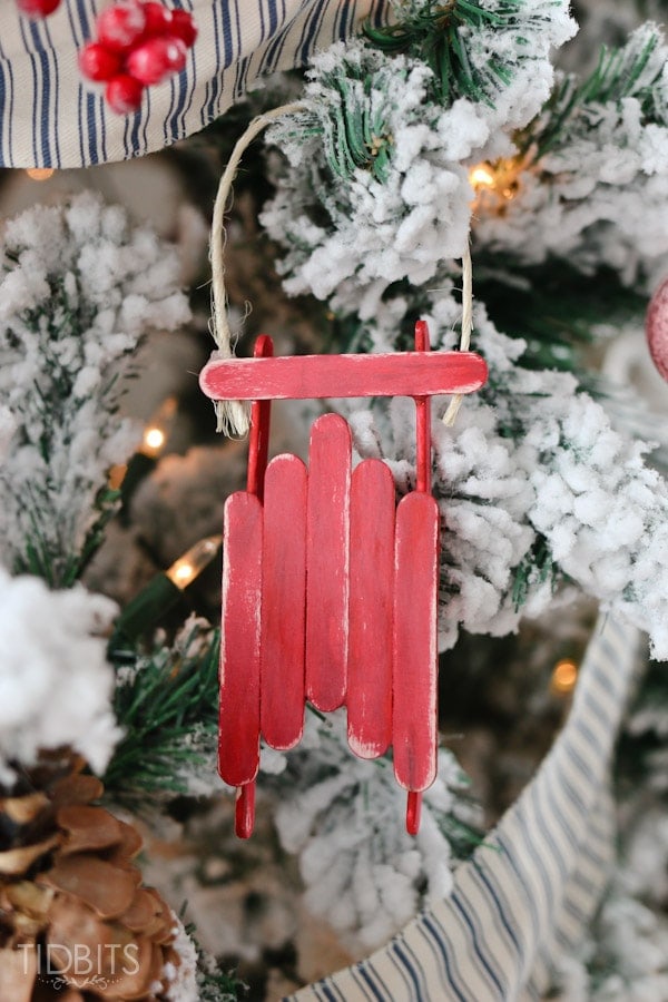 Popcycle stick sled ornament tutorial - Fun craft for the whole family!