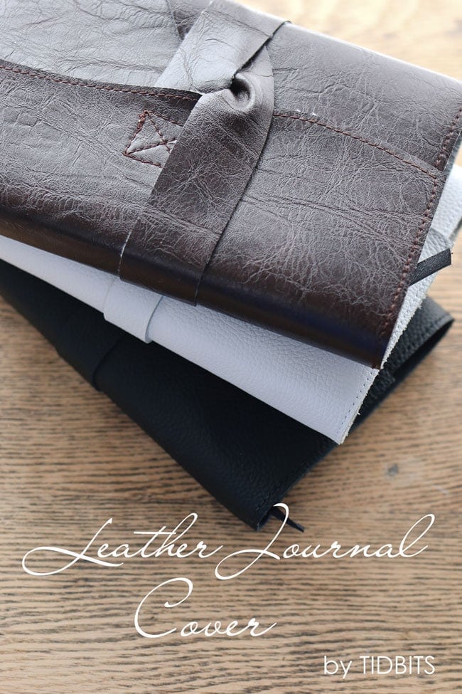 DIY Leather Journal Cover. An easy project with minimal sewing. Perfect as a gift for your man, your kids, or yourself.