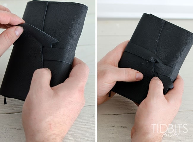 DIY Leather Journal Cover. An easy project with minimal sewing. Perfect as a gift for your man or yourself.
