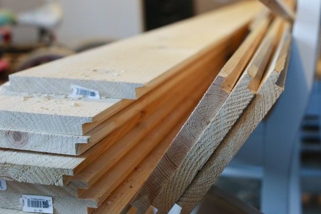 DIY Shiplap Pine Wood Floors with a whitewash. Beautiful, budget friendly flooring!