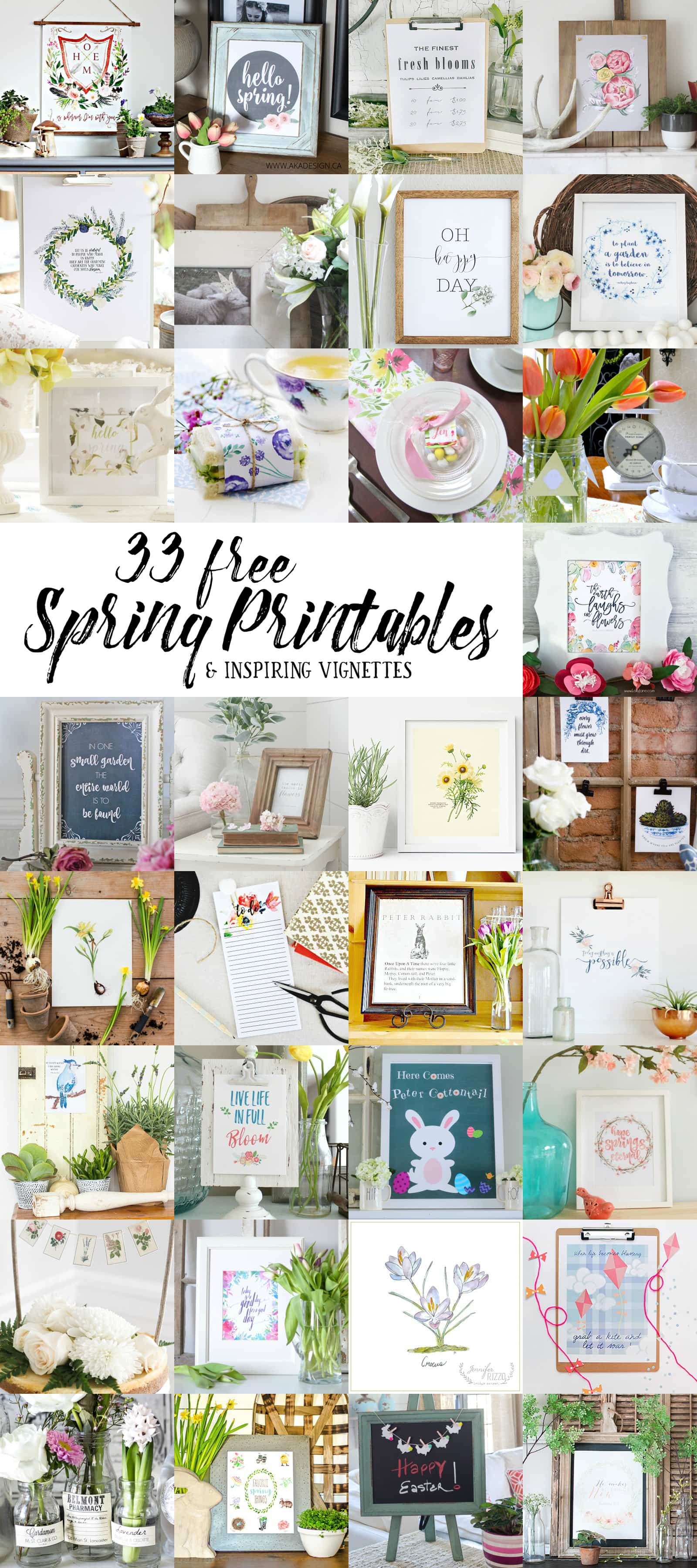 33 Free spring printables for your home and family.
