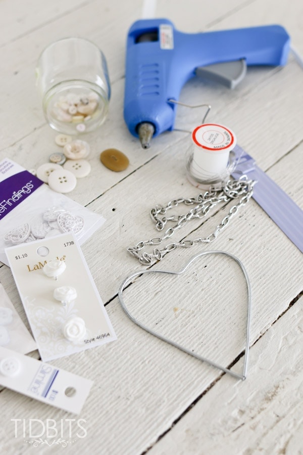 DIY Button Heart - Hang in your home or use as a lovely keepsake.