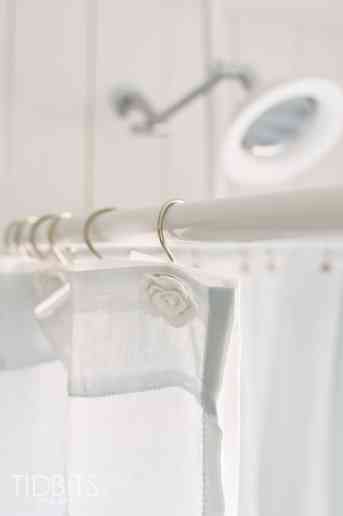 How to make a store bought window curtain work as a shower curtain.