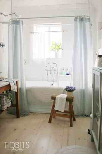 How to Use Window Curtains as Shower Curtains | TIDBITS