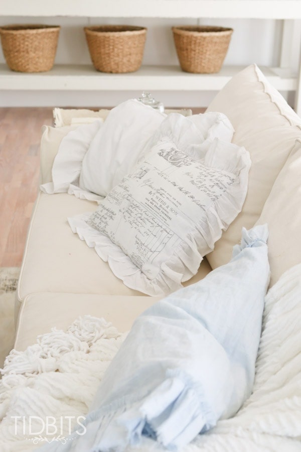 White Cottage Living Room Update by TIDBITS.