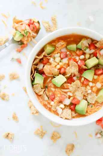 Pressure Cooker Creamy Enchilada Soup. Packed full of veggies and good-for-you foods.