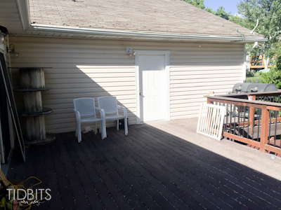 Deck makeover before and after.