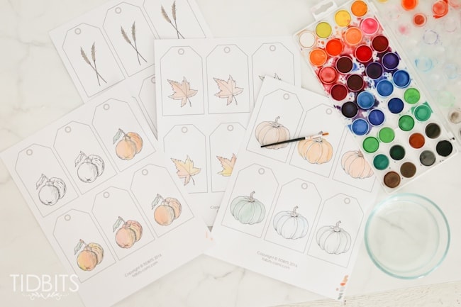 Fall Printable Watercolor Tags + Tons of FREE Fall Printables from your favorite bloggers!