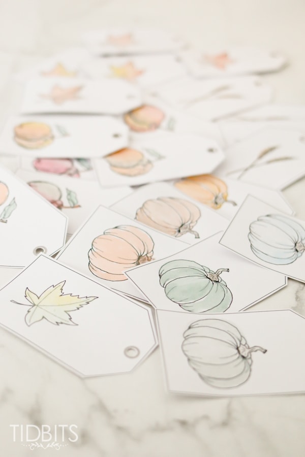 Fall Printable Watercolor Tags + Tons of FREE Fall Printables from your favorite bloggers!