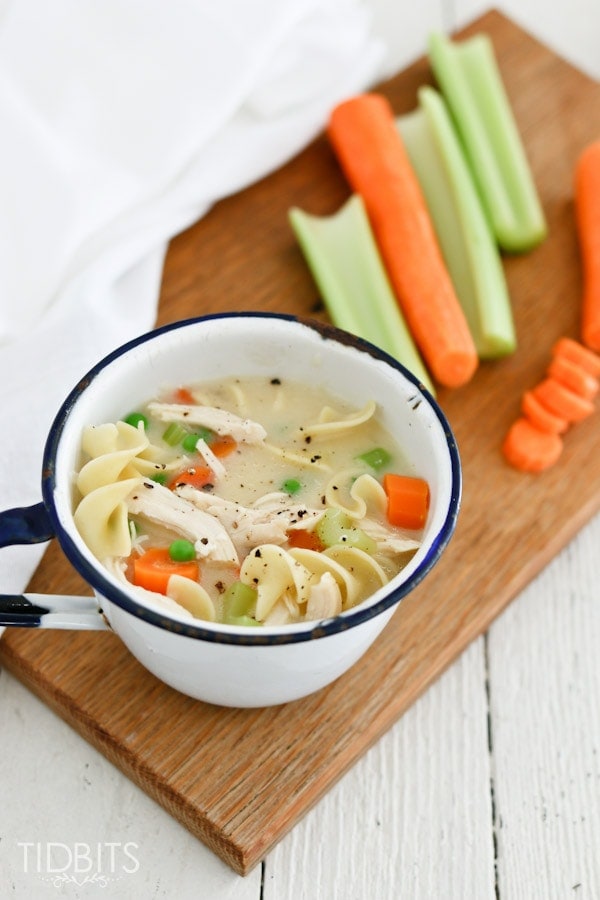 Creamy Chicken Noodle Soup made in the electric pressure cooker.
