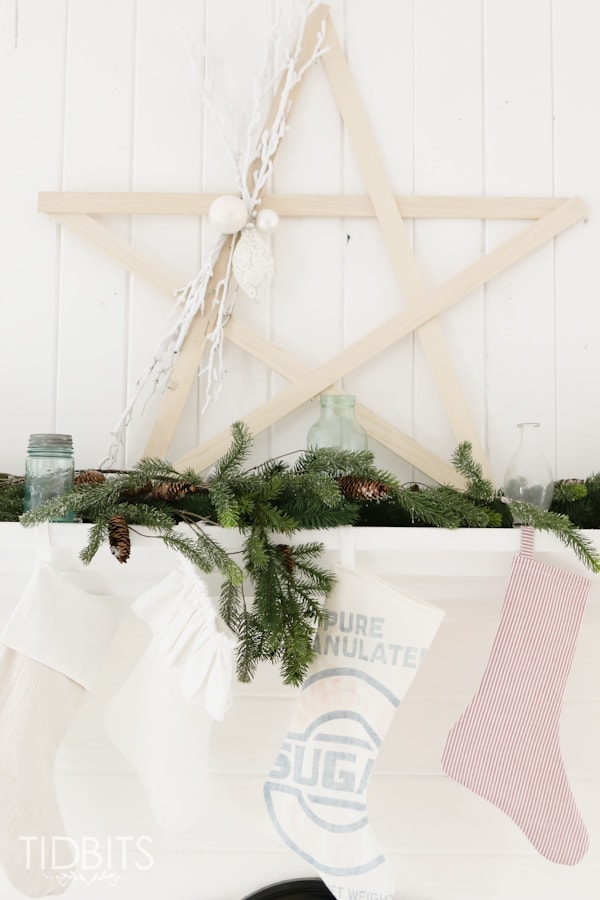 Large Stick Star Tutorial and Christmas Mantel