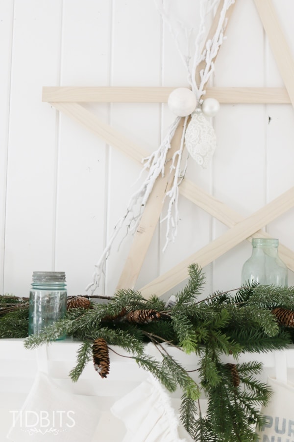 Christmas Mantels around America and large stick star tutorial.