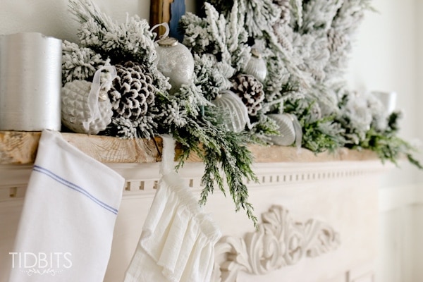 French Farmhouse Christmas Home Tour in the master bedroom.