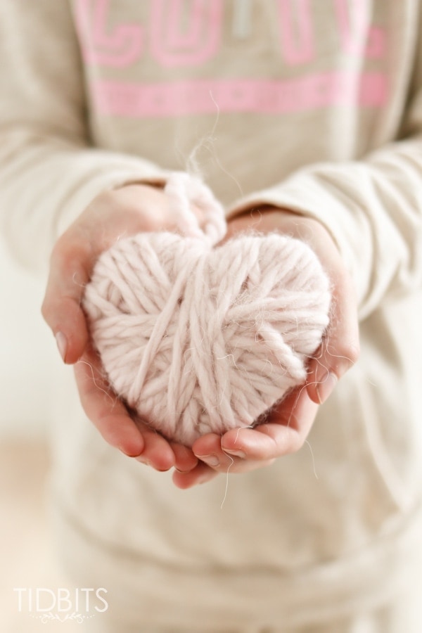 Valentine Yarn Hearts - a perfect craft for the whole family!