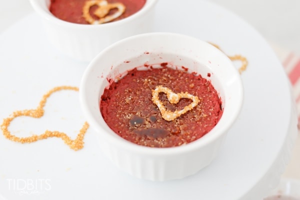 Red Velvet Creme Brulee, made in the electric pressure cooker.