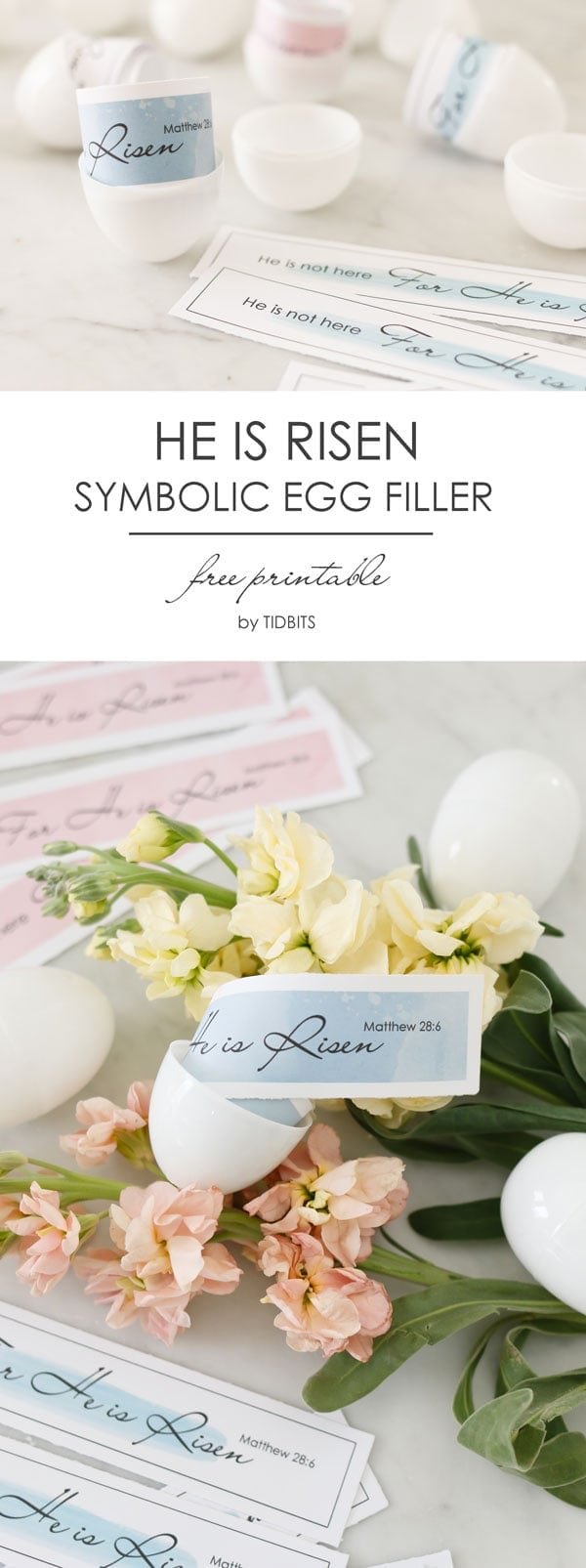 He is Risen Free Printable - symbolic egg filler for Easter.